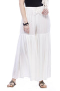 Mominos Fashion Reyon Cotton Off White Palazzo | Grocsy