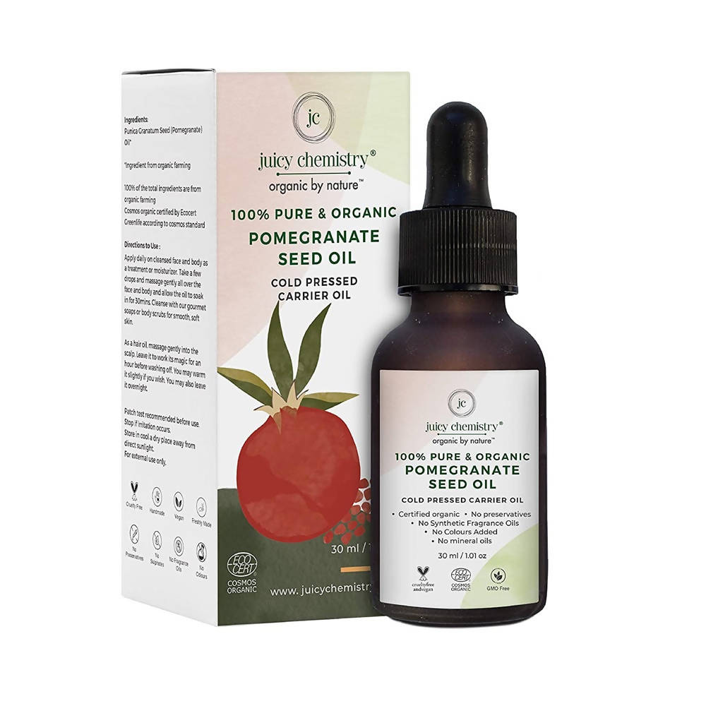 Juicy Chemistry Pure & Organic Pomegranate Seed Oil For Cold Pressed Carrier Oil | Grocsy