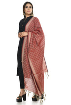 Mominos Fashion Moeza Handloom Cotton Maroon Dupatta For Women | Grocsy