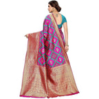 Vamika Banarasi Jaquard Pink Weaving Saree (Banarasi 17) | Grocsy