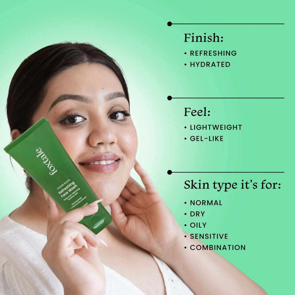 Foxtale Refreshing Face Wash For Deep Cleansing with Niacinamide - Hydrates & Brightens Skin | Grocsy
