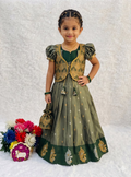 Teeya Creation New Trendy Girls Sage Green Silk Traditional Lehenga Choli Set-Green | Grocsy