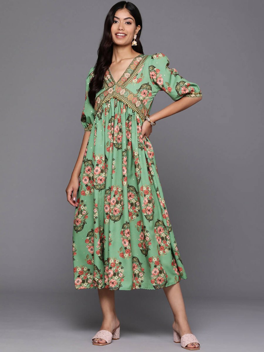 Ahalyaa Women's Traditional wear Lehnga Choli - Green | Grocsy