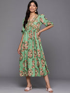 Ahalyaa Women's Traditional wear Lehnga Choli - Green | Grocsy