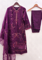 Teeya Creation Womens New Net With Heavy Embroiedery With Sequence Work Purple Kurta Set | Grocsy
