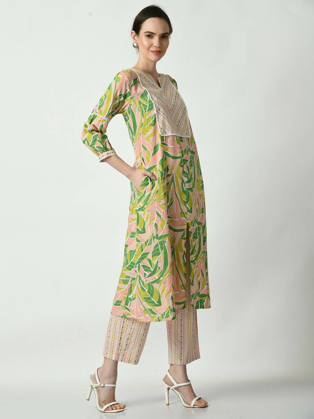 Myshka Women's Multi A-Line Kurta & Palazzos | Grocsy