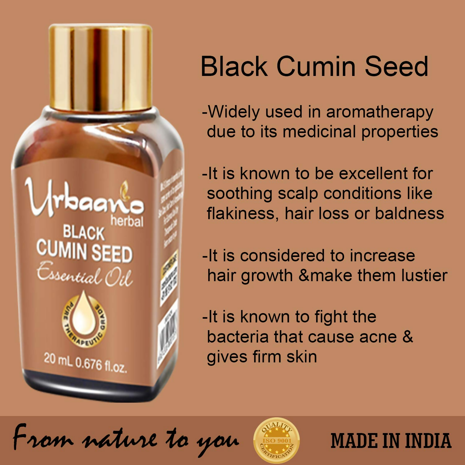 Urbaano Herbal Black Cumin Seed Essential Oil | Grocsy