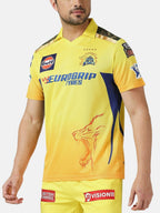playR Men Printed Polo Collar Dri-FIT CSK Fan Jersey IPL, T20 | Grocsy