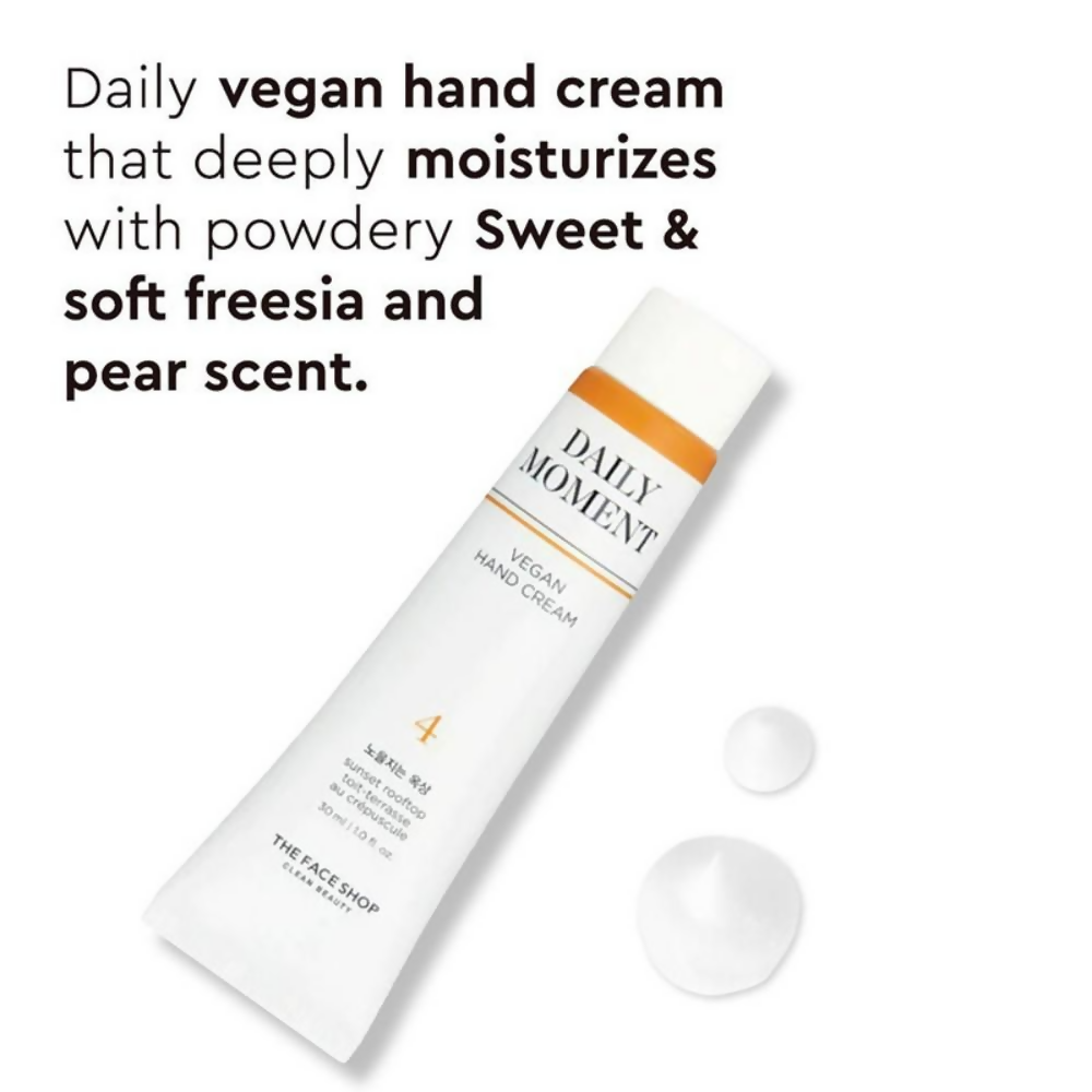 Face Shop Non-Greasy Vegan Hand Cream - Sunset Rooftop With Hyaluronic Acid | Grocsy