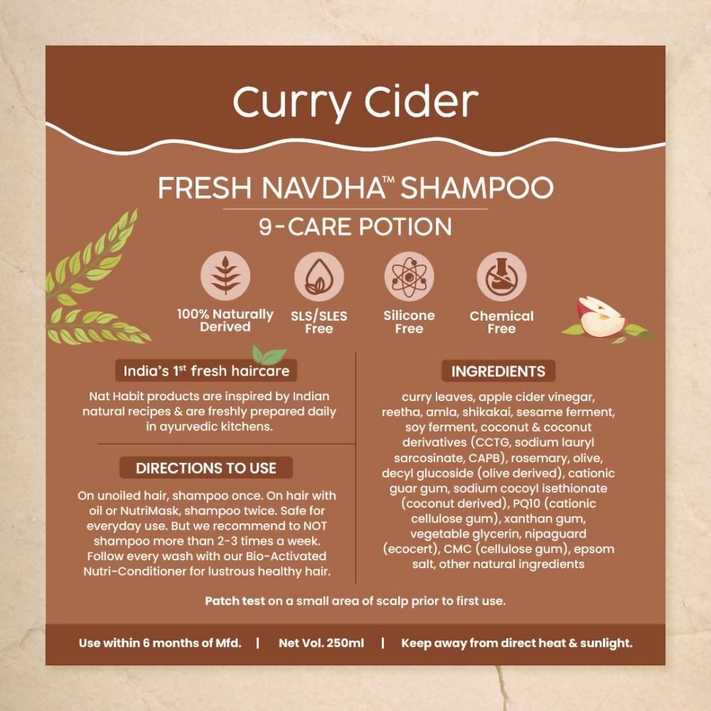 Nat Habit Curry Cider Navdha Shampoo | Grocsy
