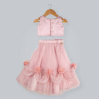 Pink Cow Fashions Old Rose Ghagra Choli With Embellishment On Upper Chest | Grocsy