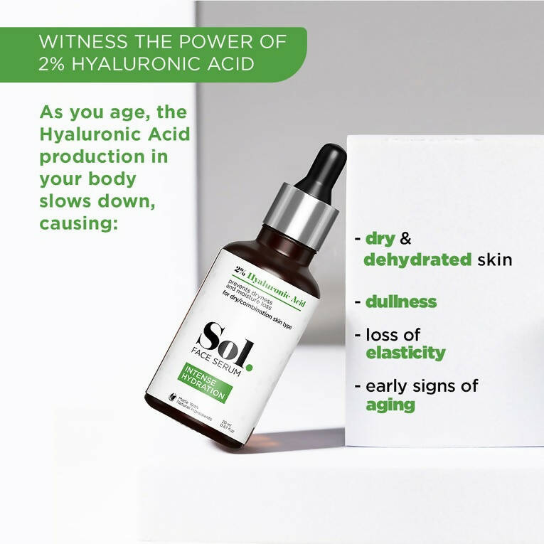 The Man Company Sol. 2% Hyaluronic Acid Intense Hydration Face Serum | Grocsy