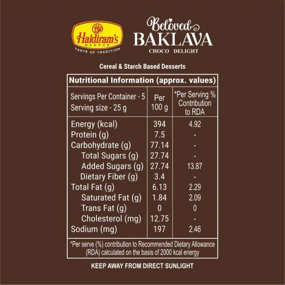 Haldiram's Baklava - Choco Delight | Grocsy