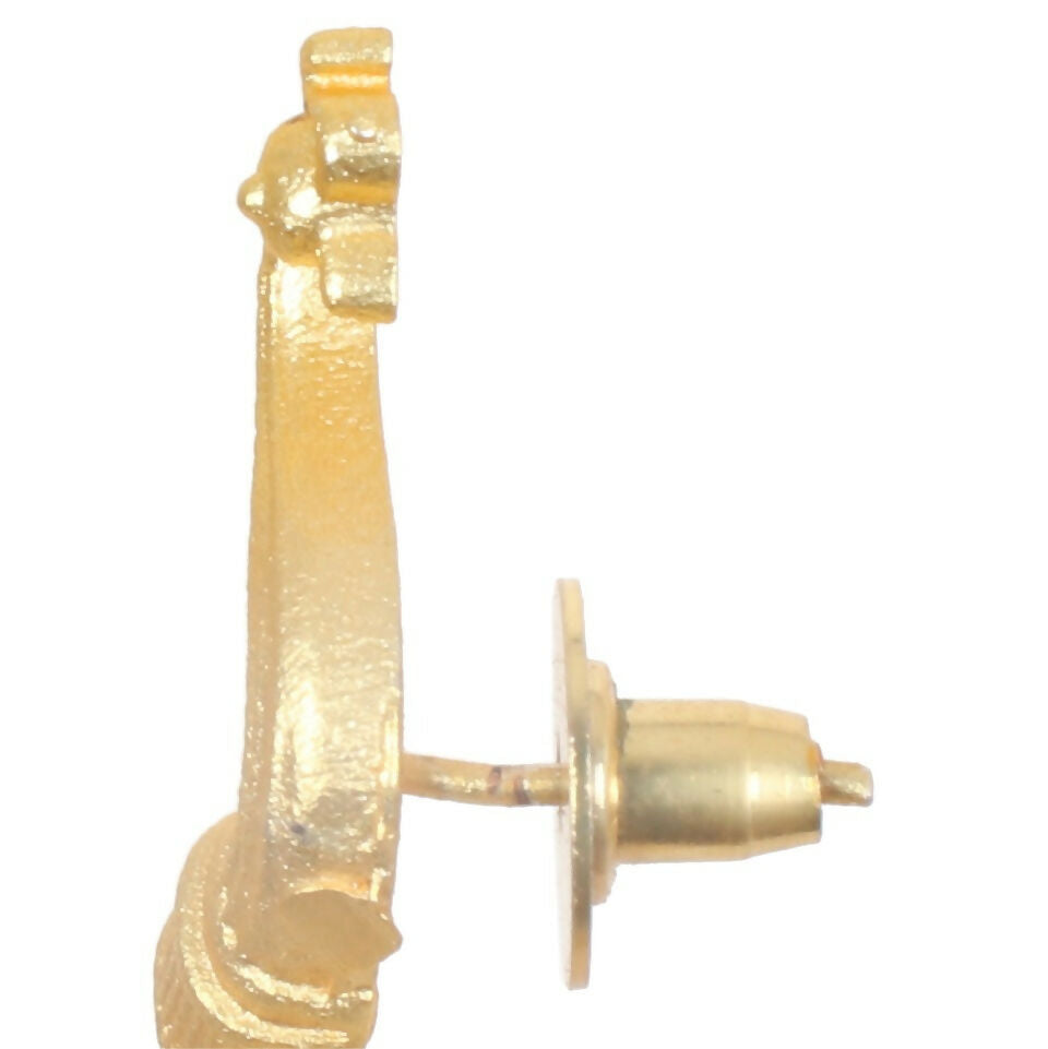 Joban Fashion Women Matte Gold Brass Jhumka | Grocsy