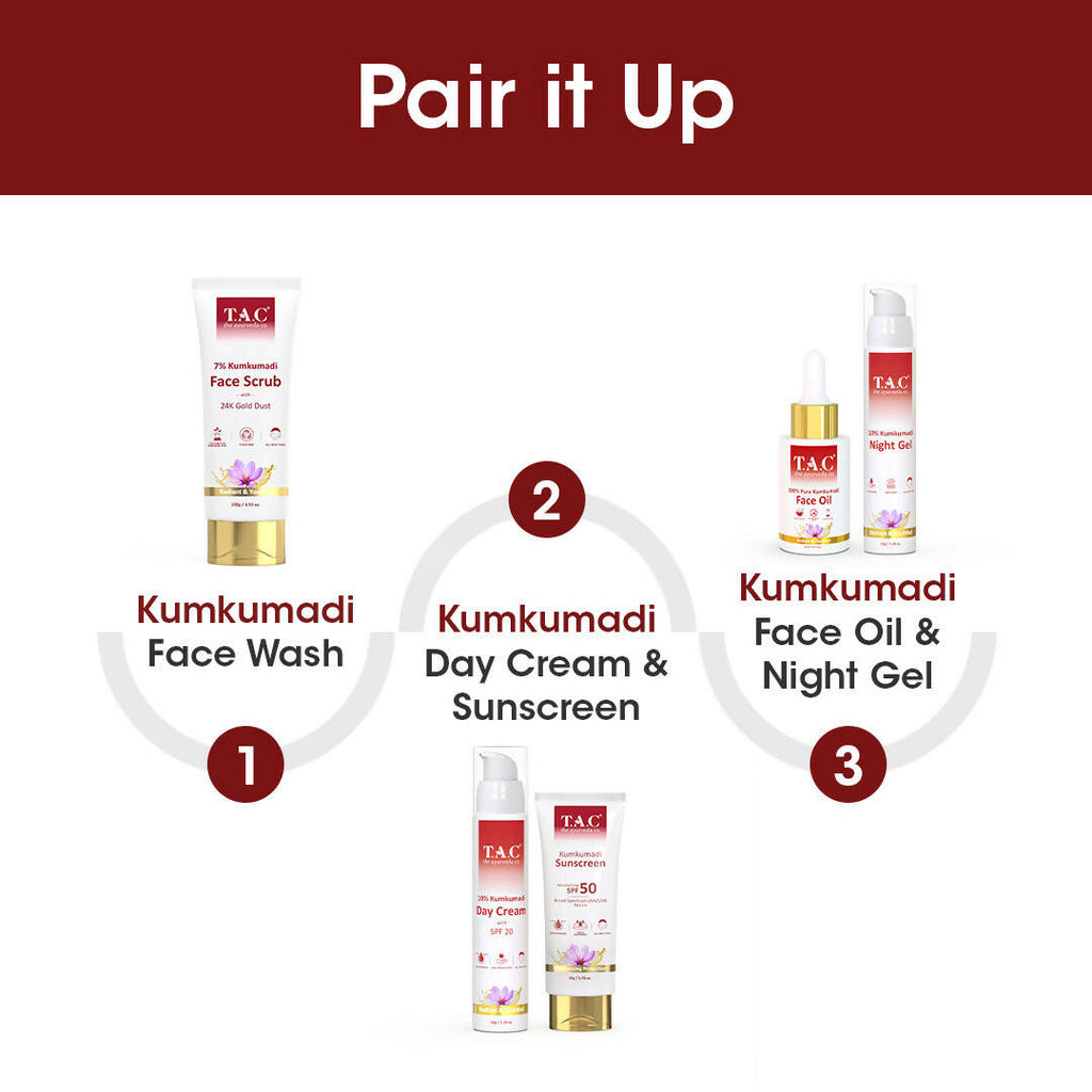 TAC - The Ayurveda Co. 7% Kumkumadi Face Wash for Glowing Skin | Grocsy