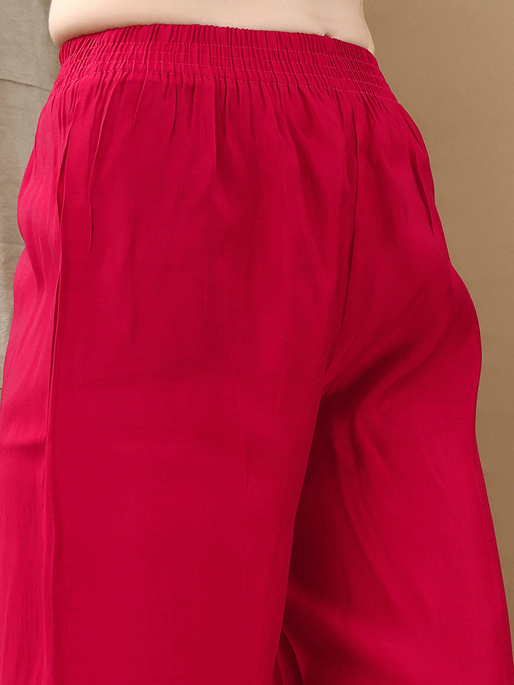 Hand Embroidered & Lace Detailed Kurta With Pant & Dupatta, Pink - Hiral Fashion | Grocsy