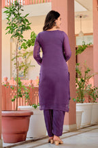 Hand Embroidered & Lace Detailed Kurta With Pant & Dupatta Premium Luxury, Multicolor - Hiral Fashion | Grocsy