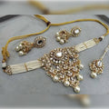 Jewel City Traditional Kundan Pearl Bridal Choker Necklace Set | Handcrafted Gold-Plated Ethnic Indian Jewelry for Weddings, Festivals & Parties | Grocsy