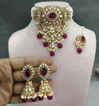 Jewel City Kundan Pearl Bridal Choker Set Traditional Gold-Plated Indian Jewelry Handcrafted Necklace, Earrings & Maang Tikka | Grocsy