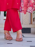 Hand Embroidered Kurta With Pant & Printed Dupatta Luxury Premium, Multicolor - Hiral Fashion | Grocsy