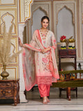 Schiffli Embroidered Kurta With Pant & Printed Dupatta Premium Luxury, Multicolor - Hiral Fashion | Grocsy