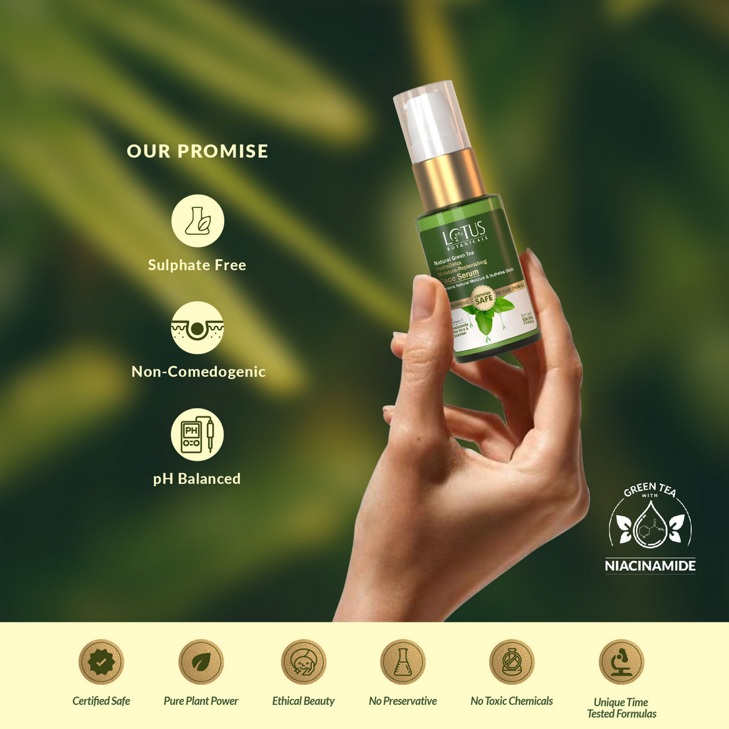 Lotus Botanicals Natural Green Tea HydraDetox Moisture - Replenishing Face Serum | Grocsy