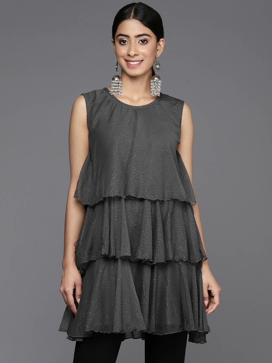 Ahalyaa Women's Traditional wear Tunic - Grey | Grocsy