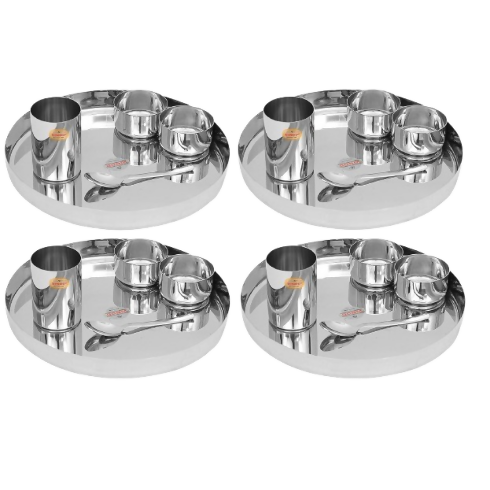 Vinod Stainless Steel 20 Pc Solid Thali Set | Grocsy