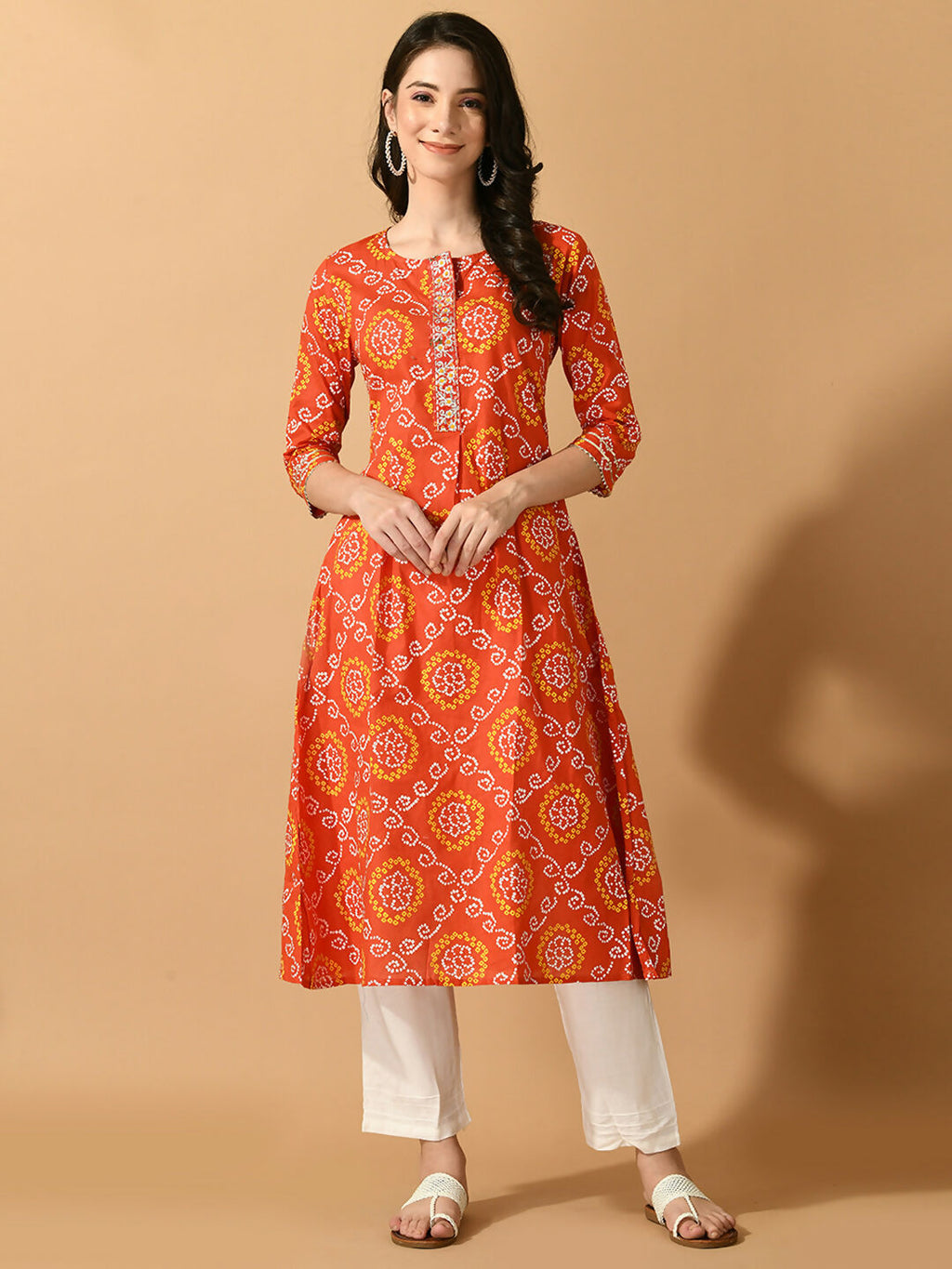 Myshka Women's Multi Flared Printed Festive Kurta | Grocsy