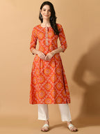 Myshka Women's Multi Flared Printed Festive Kurta | Grocsy