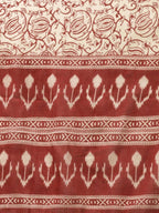 Yufta Maroon & Beige Ethnic Motifs Screen Print Cotton Straight Kurta Palazzo & Dupatta | Grocsy
