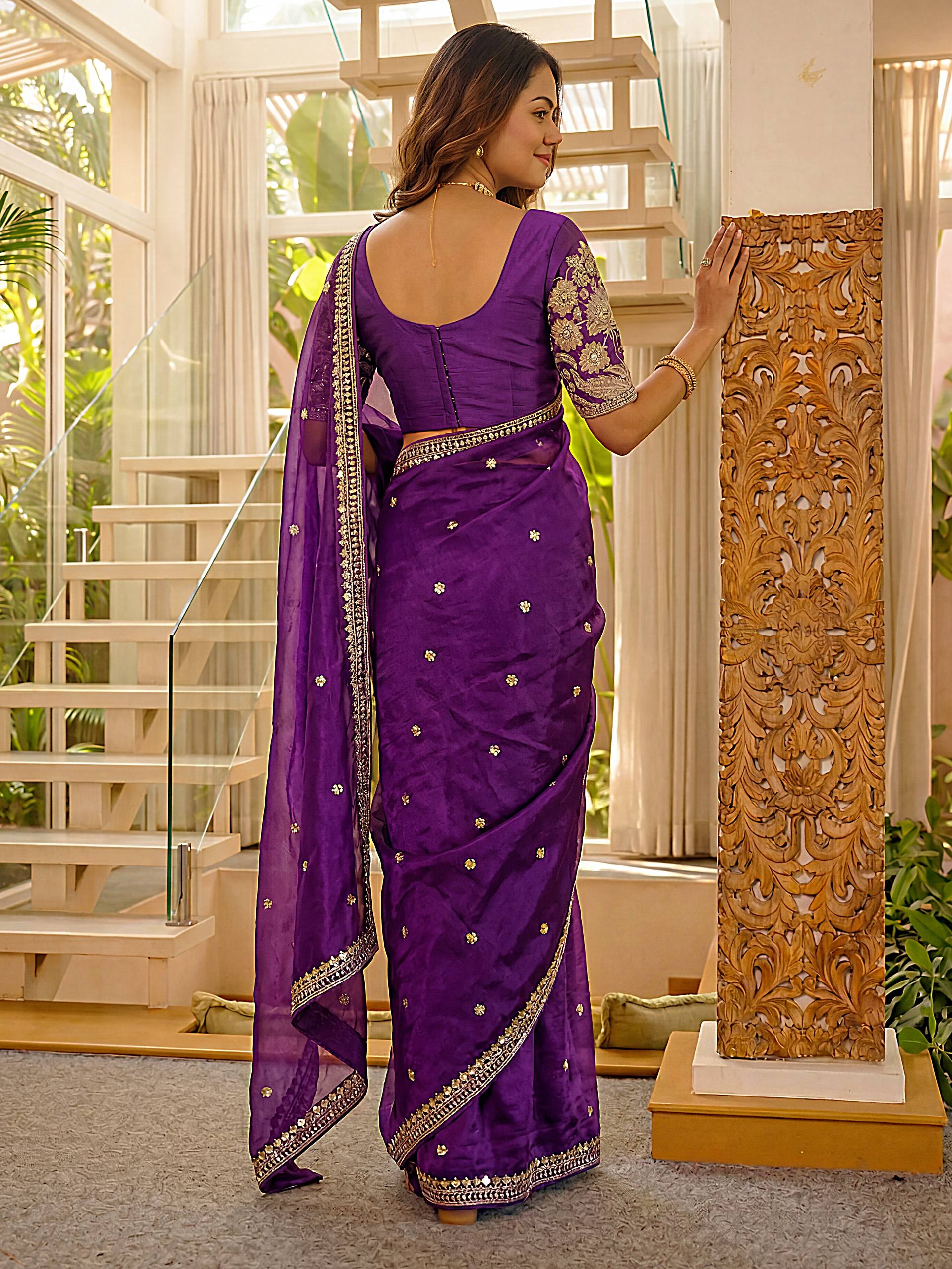Lehenga Mart Designer Bollywood Style Party Wear Saree-Blue | Grocsy