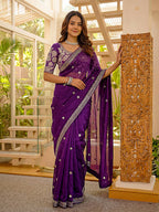 Lehenga Mart Designer Bollywood Style Party Wear Saree-Blue | Grocsy