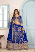 Lehenga Mart Designer Bollywood Style Wedding Wear Lehenga Choli - Blue | Grocsy
