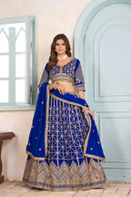 Lehenga Mart Designer Bollywood Style Wedding Wear Lehenga Choli - Blue | Grocsy