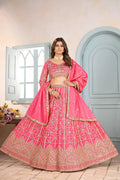 Lehenga Mart Designer Bollywood Style Wedding Wear Lehenga Choli - Pink | Grocsy