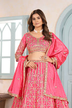 Lehenga Mart Designer Bollywood Style Wedding Wear Lehenga Choli - Pink | Grocsy