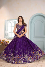 Lehenga Mart Designer Bollywood Style Wedding Wear Lehenga Choli - Purple | Grocsy