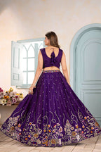 Lehenga Mart Designer Bollywood Style Wedding Wear Lehenga Choli - Purple | Grocsy
