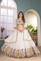 Lehenga Mart Designer Bollywood Style Wedding Wear Lehenga Choli - White | Grocsy