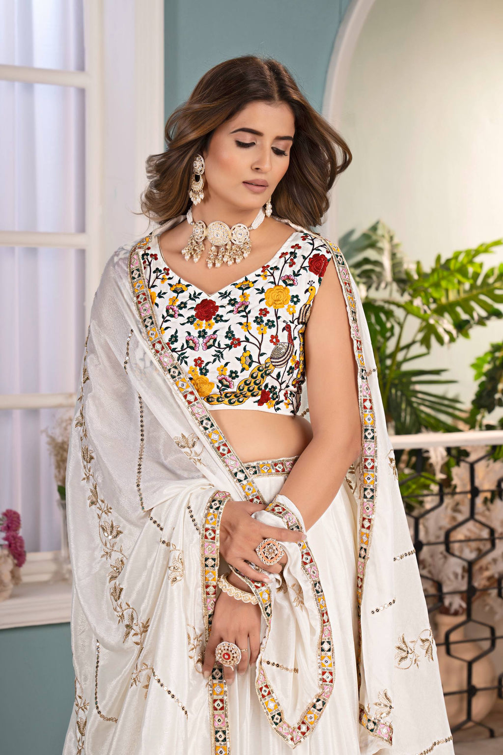 Lehenga Mart Designer Bollywood Style Wedding Wear Lehenga Choli - White | Grocsy