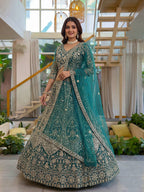 Lehenga Mart Net Lehenga With Cording Embroidery Work-Rama | Grocsy