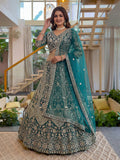 Lehenga Mart Net Lehenga With Cording Embroidery Work-Rama | Grocsy