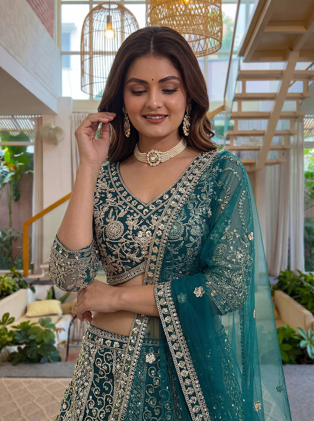 Lehenga Mart Net Lehenga With Cording Embroidery Work-Rama | Grocsy