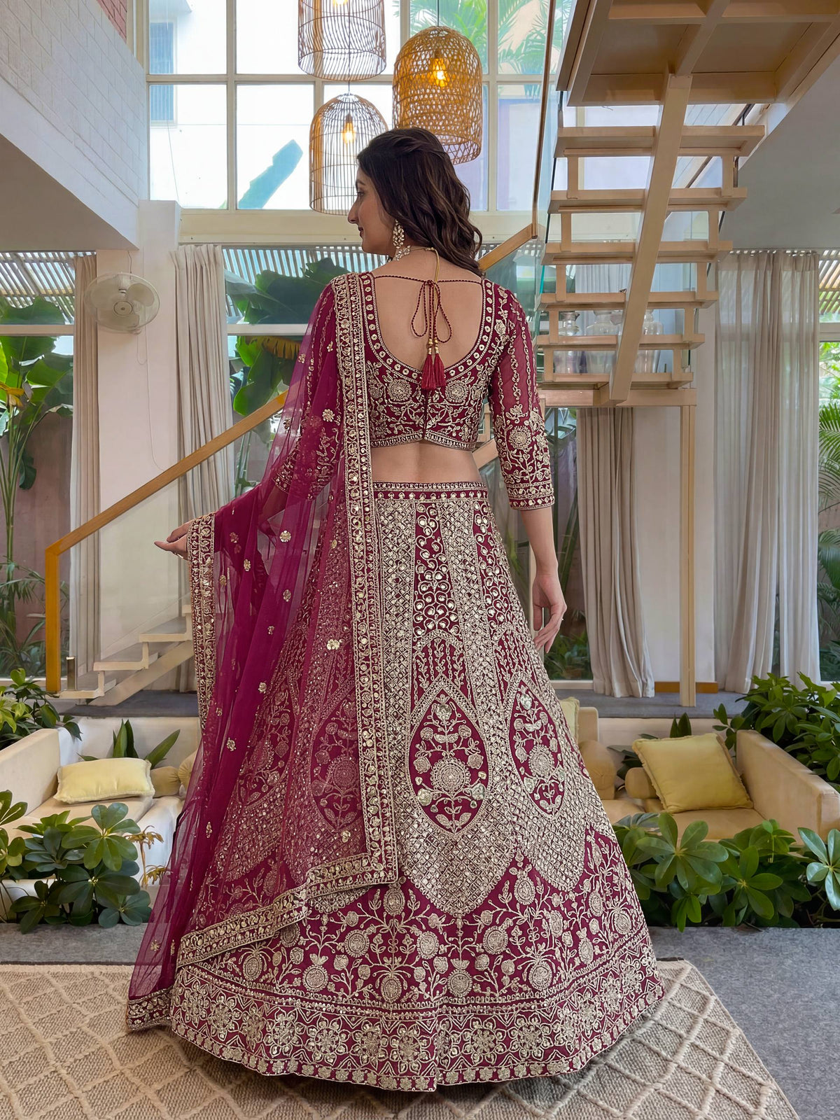 Lehenga Mart Net Lehenga With Cording Embroidery Work-Pink | Grocsy