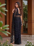 Lehenga Mart Designer Bollywood Style Party Wear Saree-Black | Grocsy