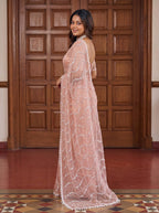 Lehenga Mart Designer Bollywood Style Party Wear Saree-Peach | Grocsy