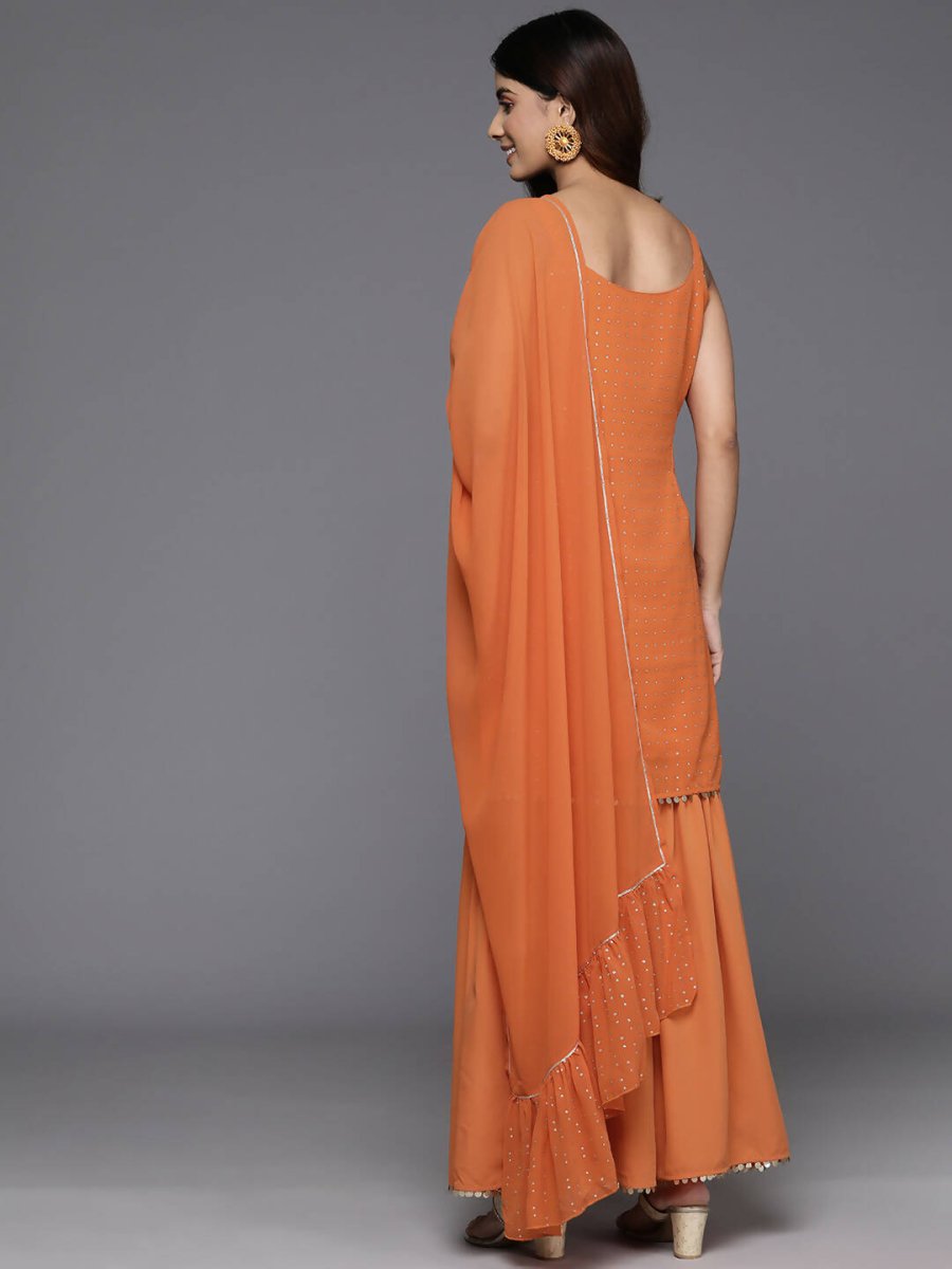 Ahalyaa Women's Traditional wear Kurta Set - Orange | Grocsy