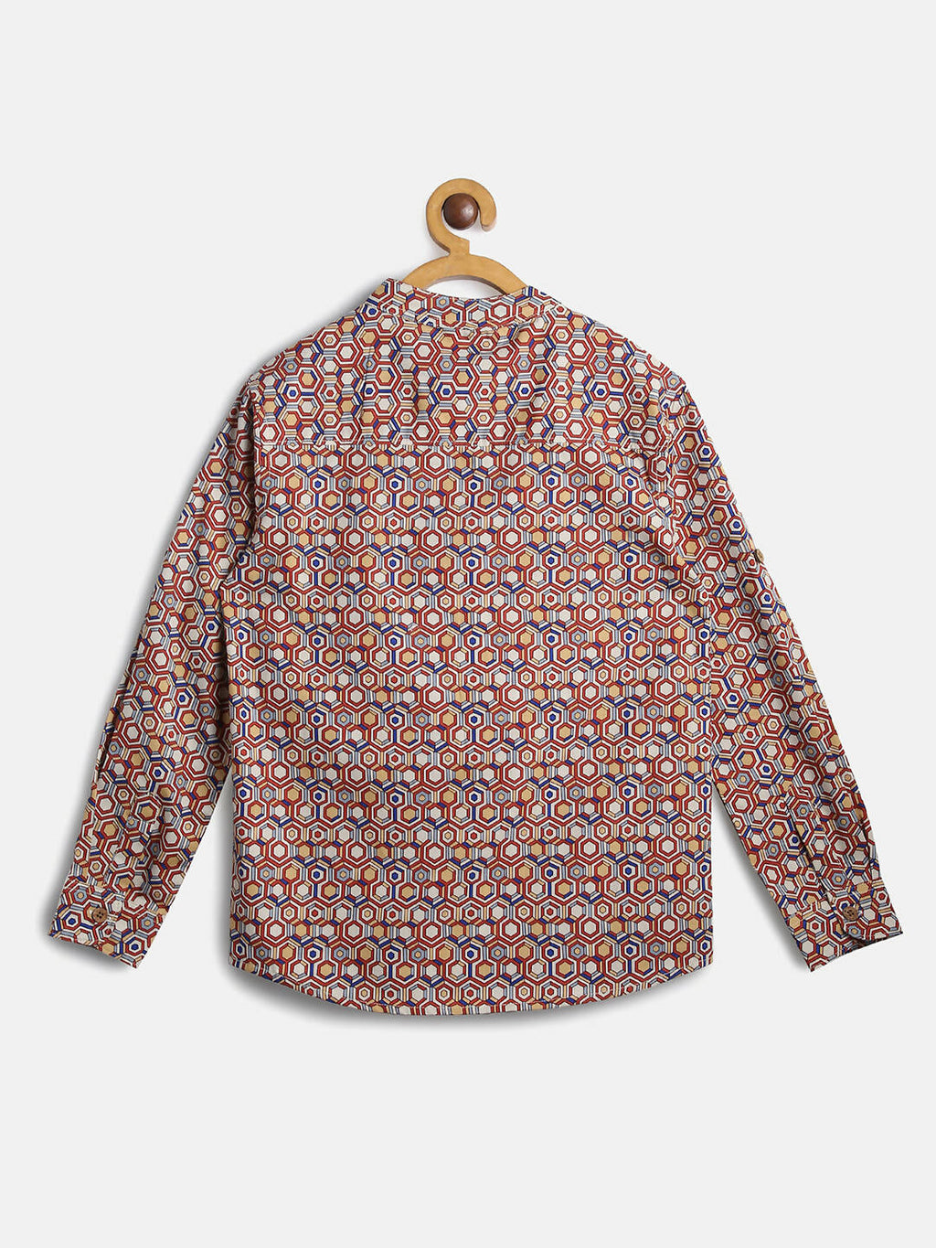 Manet Ethnic Full Sleeves Printed Shirt - Brown | Grocsy