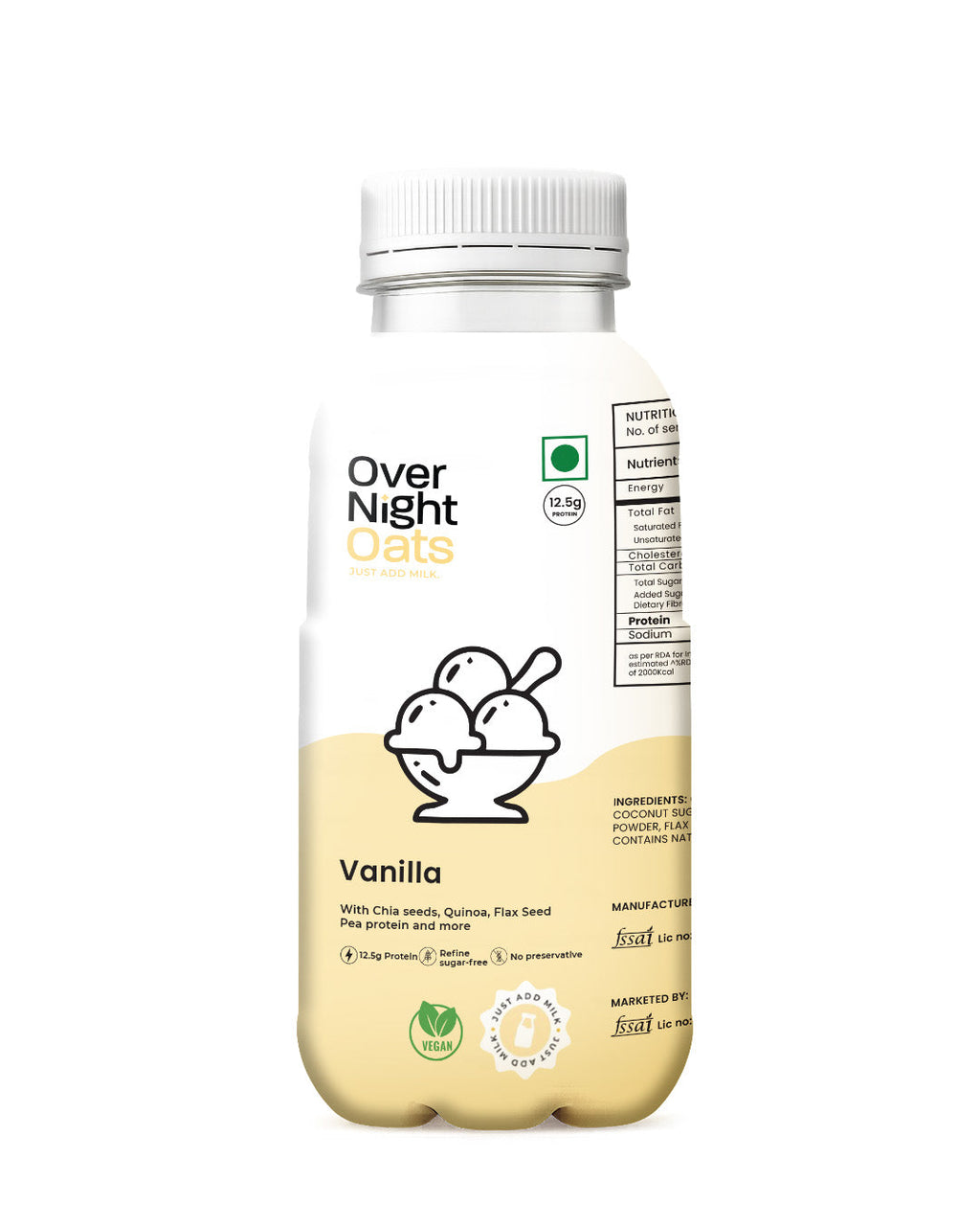 OverNightOats Vegan Vanilla Oatmeal | Grocsy